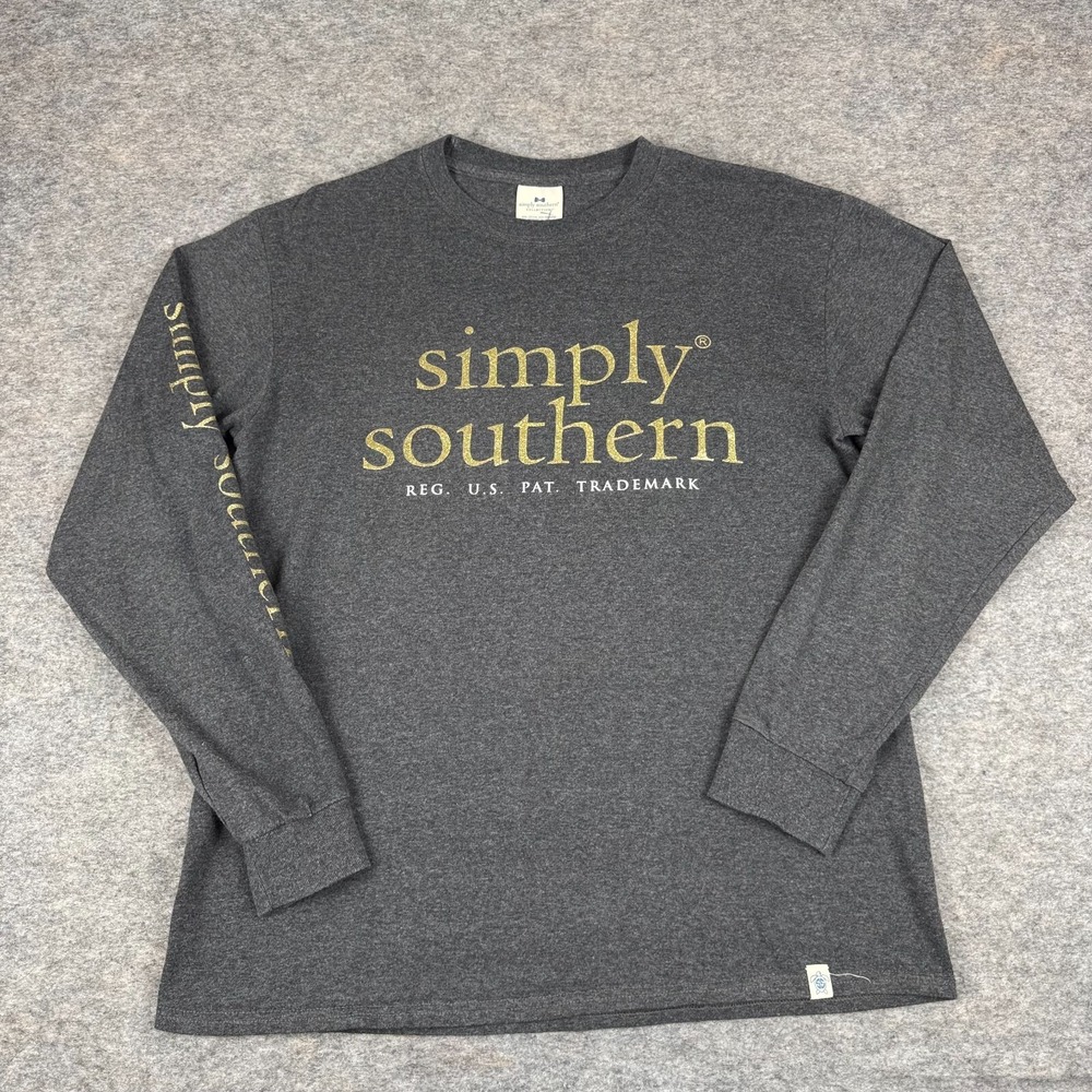 Simply Southern T-Shirt Long Sleeve Christmas Golden Retreiver Womens Medium M - Picture 2 of 9